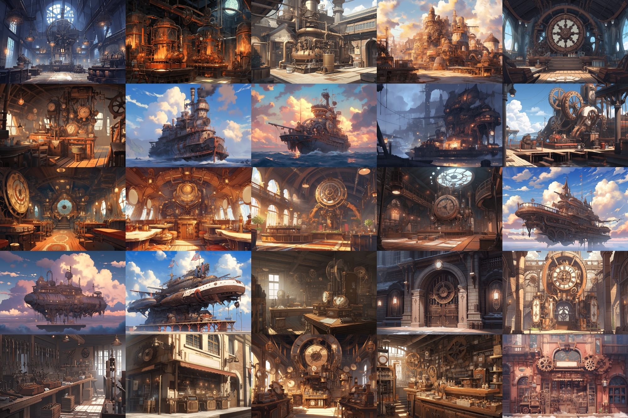 サンプル画像4:【繊細芸術的スチームパンク背景】著作権フリーの高解像度画像（100枚）(Game Material Store) [d_281083]