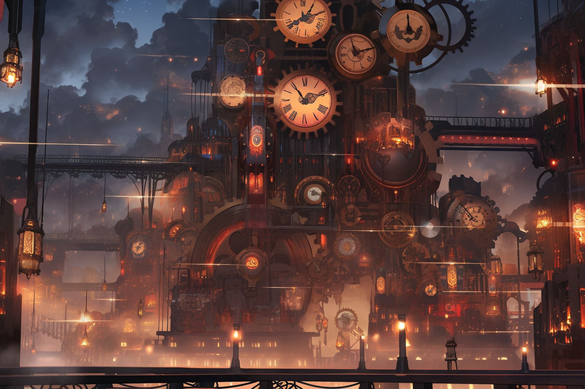 サンプル画像5:【繊細芸術的スチームパンク背景】著作権フリーの高解像度画像（100枚）(Game Material Store) [d_281083]