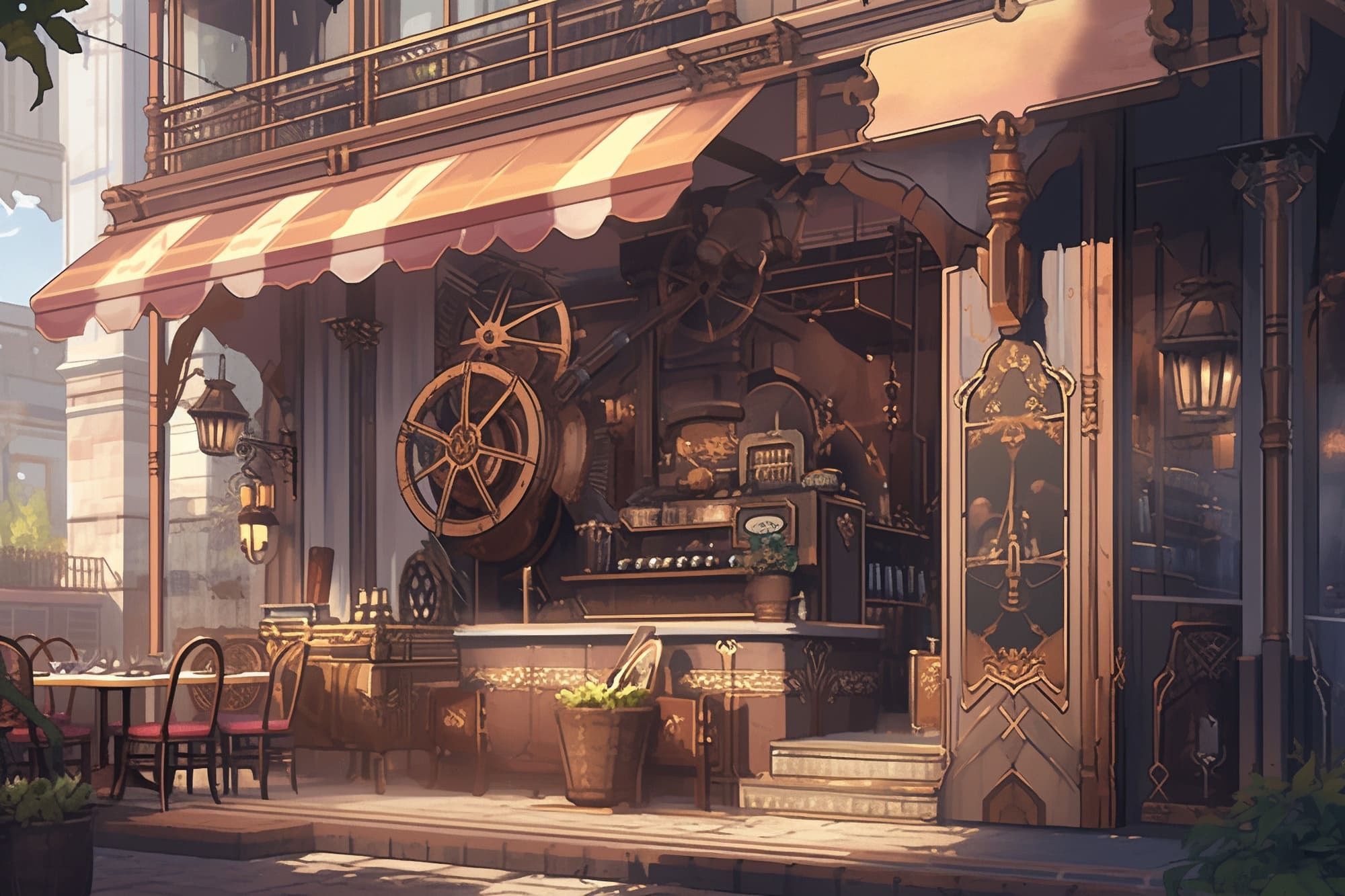 サンプル画像6:【繊細芸術的スチームパンク背景】著作権フリーの高解像度画像（100枚）(Game Material Store) [d_281083]