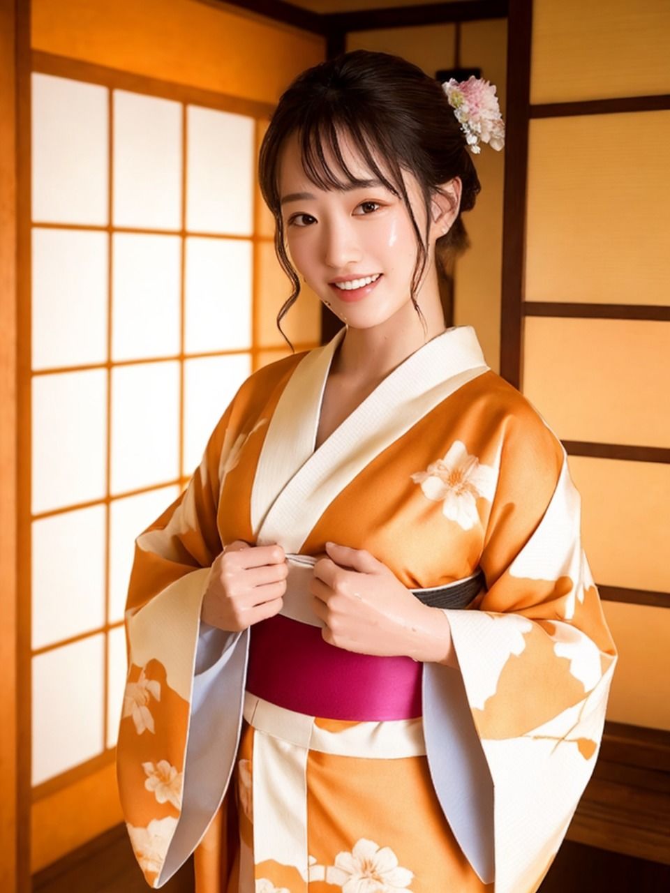 サンプル画像1:びっしょりビショビショびしょ濡れ美少女 女将編(ChickenToPotato) [d_281230]