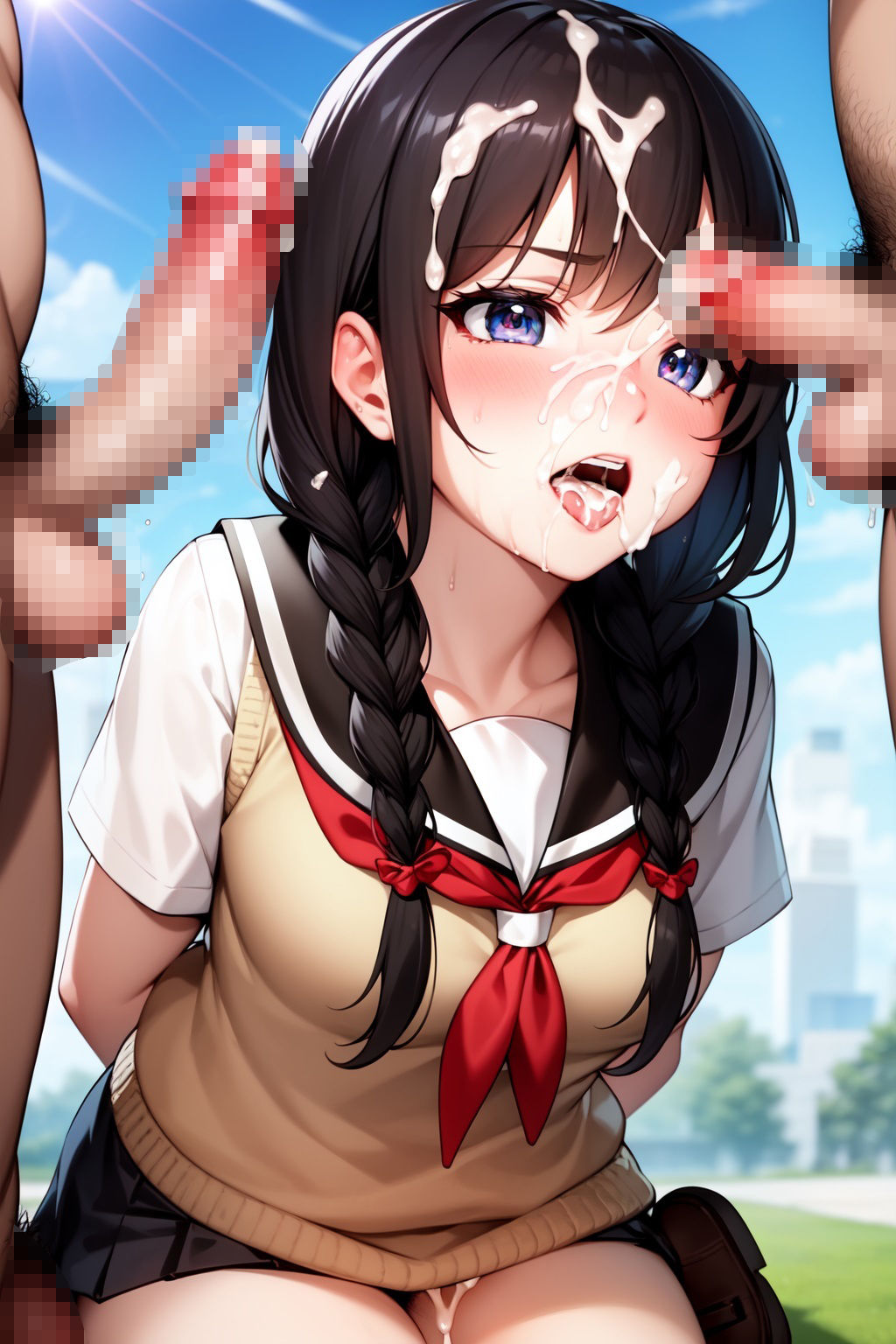 サンプル画像2:学校で乱交(エロAIいらすとや) [d_281236]