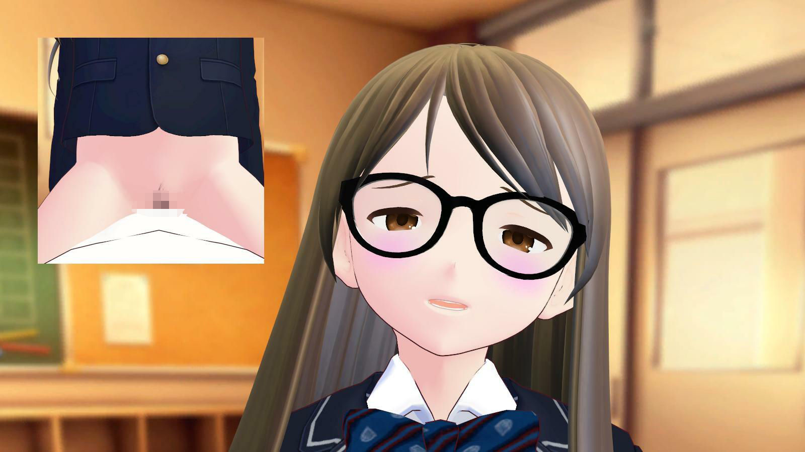 サンプル画像4:放課後の教室で着衣セックス配信するメガネ女子！(乳揺れ愛好会) [d_281905]