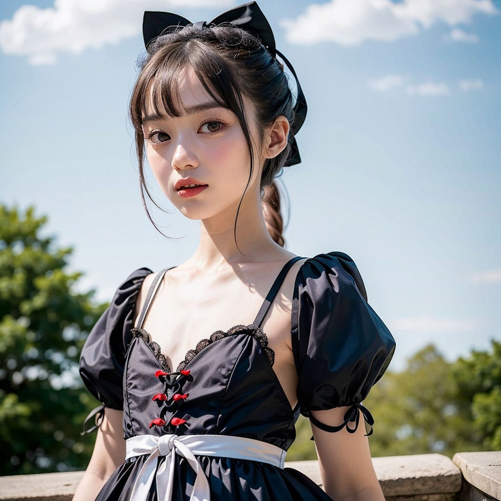 サンプル画像4:えっちなメイドさんコスプレ(川瀬と遊園地) [d_282039]