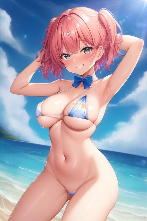 サンプル画像1:【夏だ！海だ！水着ギャルだ！！】水着ギャルJKたちのエッチなエロエロ画集！腋見せ、おっパイ、ポロリあり！(アップルぶちょー) [d_282211]