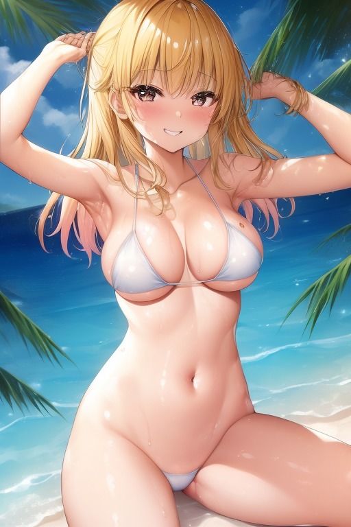 サンプル画像4:【夏だ！海だ！水着ギャルだ！！】水着ギャルJKたちのエッチなエロエロ画集！腋見せ、おっパイ、ポロリあり！(アップルぶちょー) [d_282211]