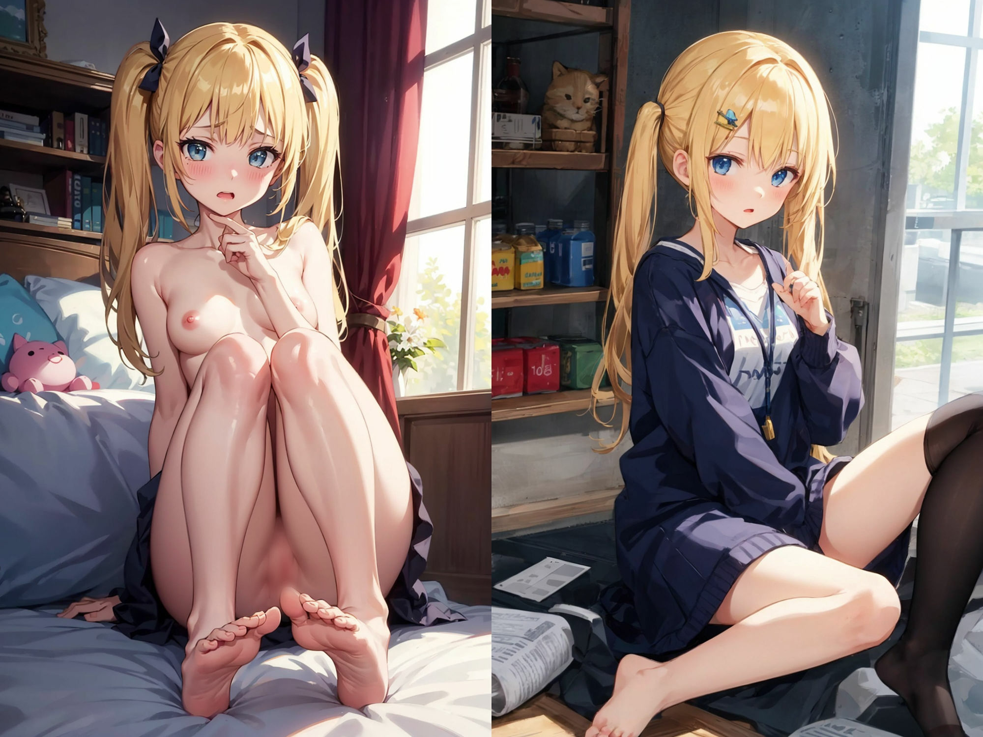 サンプル画像2:金髪・黒髪のロ●っこ着衣・全裸差分 170＋(ohodo) [d_282695]