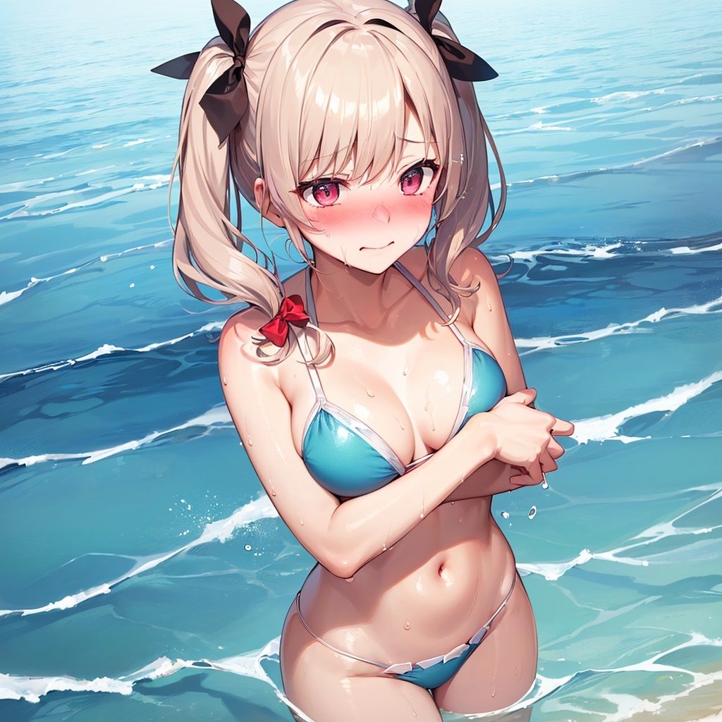 サンプル画像2:ビキニ女子の脱衣(波の音) [d_283177]