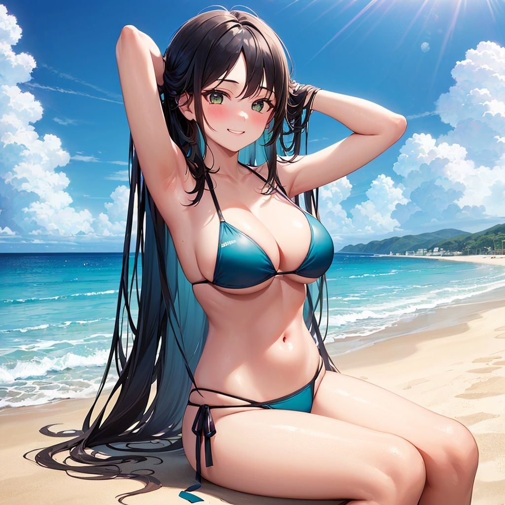 サンプル画像6:ビキニ女子の脱衣(波の音) [d_283177]