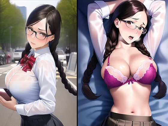 サンプル画像2:おさげの巨乳制服女子とイチャラブデートからの着衣ガチハメ中出し性交(寿屋) [d_283233]