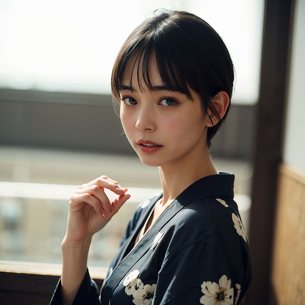 サンプル画像6:ショートカット美女コレクション(川瀬と遊園地) [d_283240]