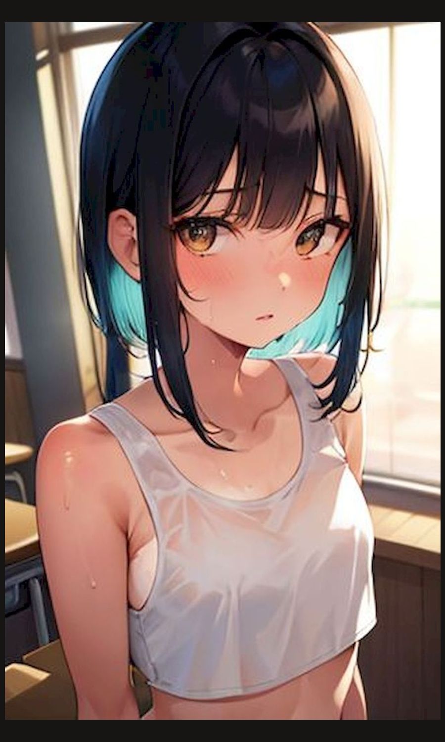 サンプル画像1:AI画像生成イラスト集「16時の告白『わたしのこと、好き？』（画像は商用利用可！）」(kojirom画像生成所) [d_283299]