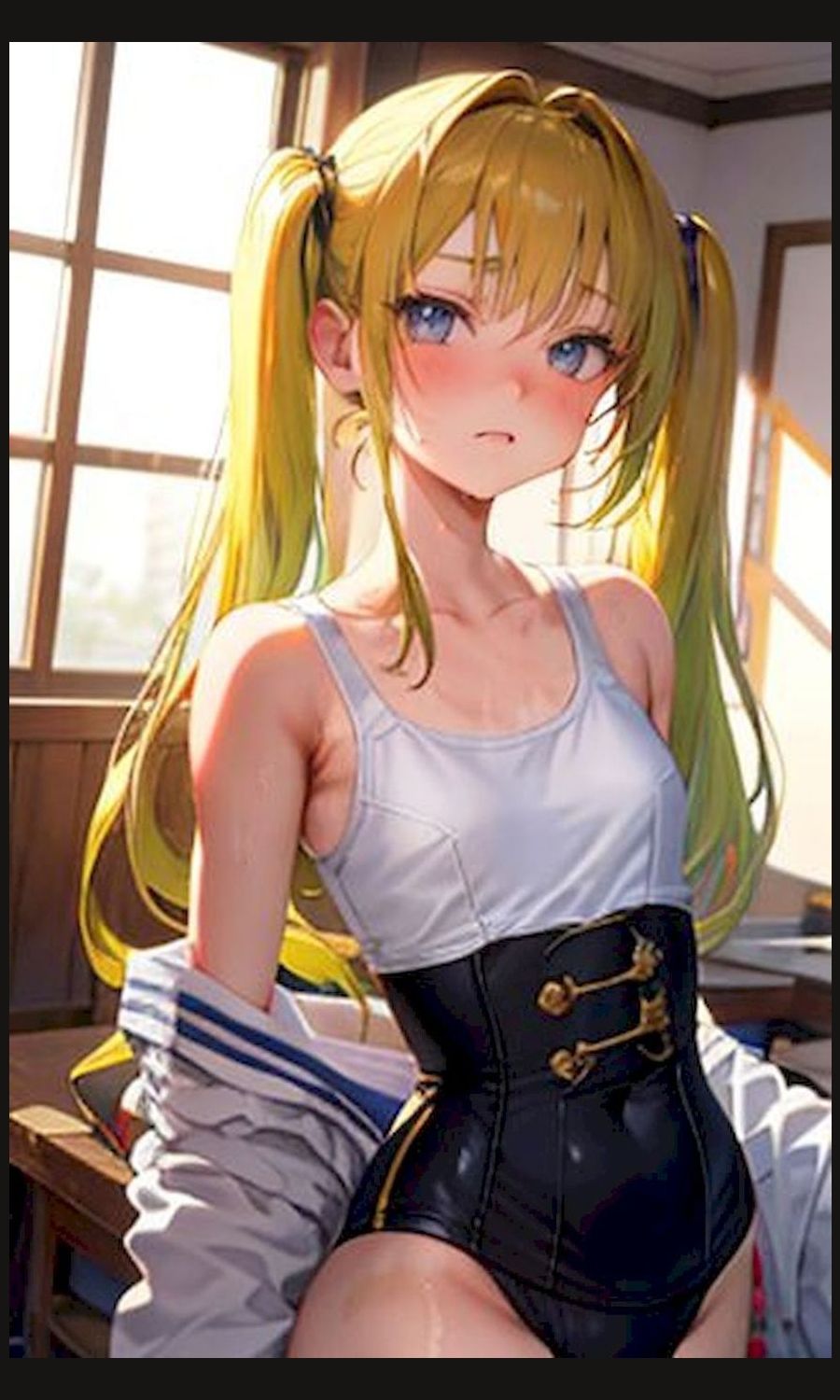 AI画像生成イラスト集「16時の告白『わたしのこと、好き?』(画像は商用利用可!)」