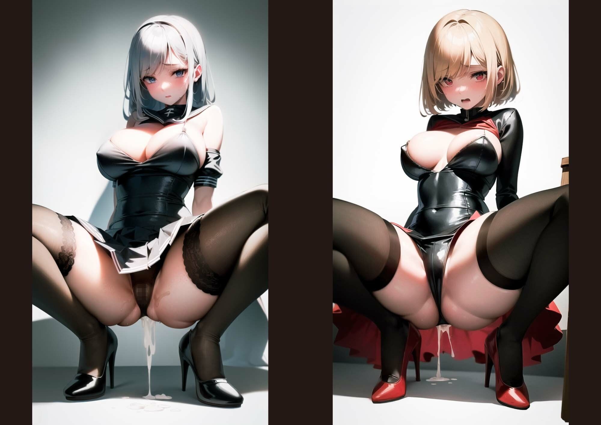 サンプル画像1:パンストスク水エロ蹲踞7(AI美女編集部) [d_283320]