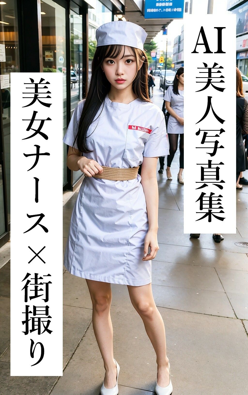 サンプル画像1:街角の輝くナースたち 133枚 ［AI美人写真集］(AI世界出版社) [d_283446]