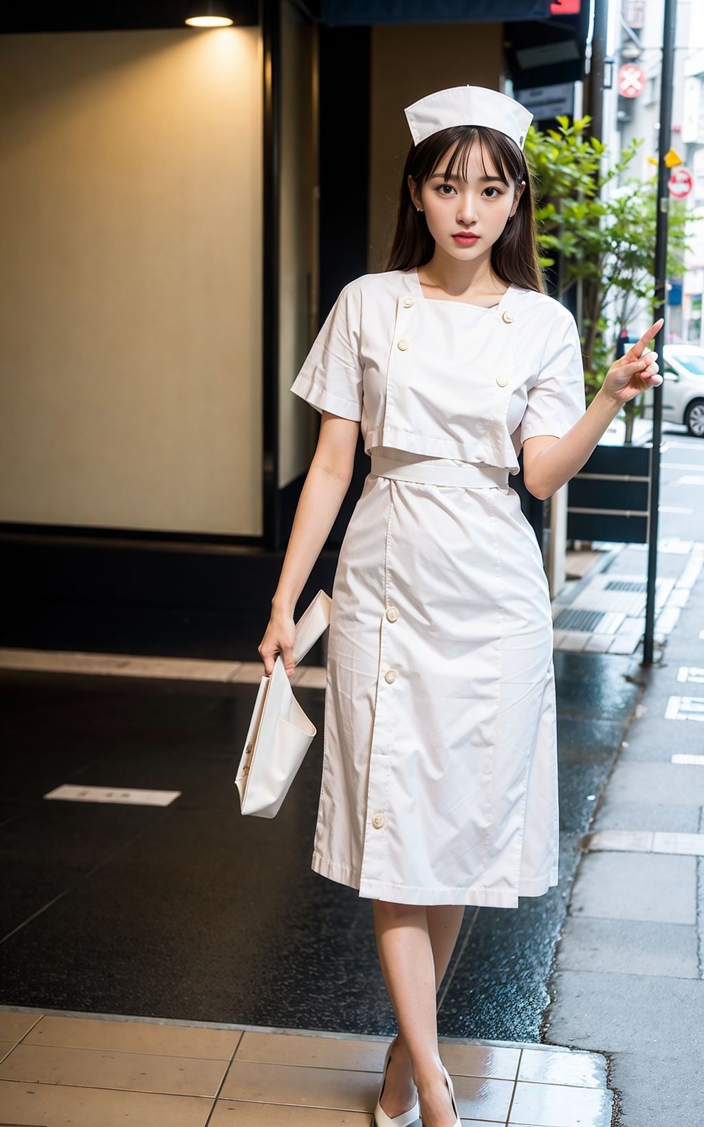 サンプル画像2:街角の輝くナースたち 133枚 ［AI美人写真集］(AI世界出版社) [d_283446]