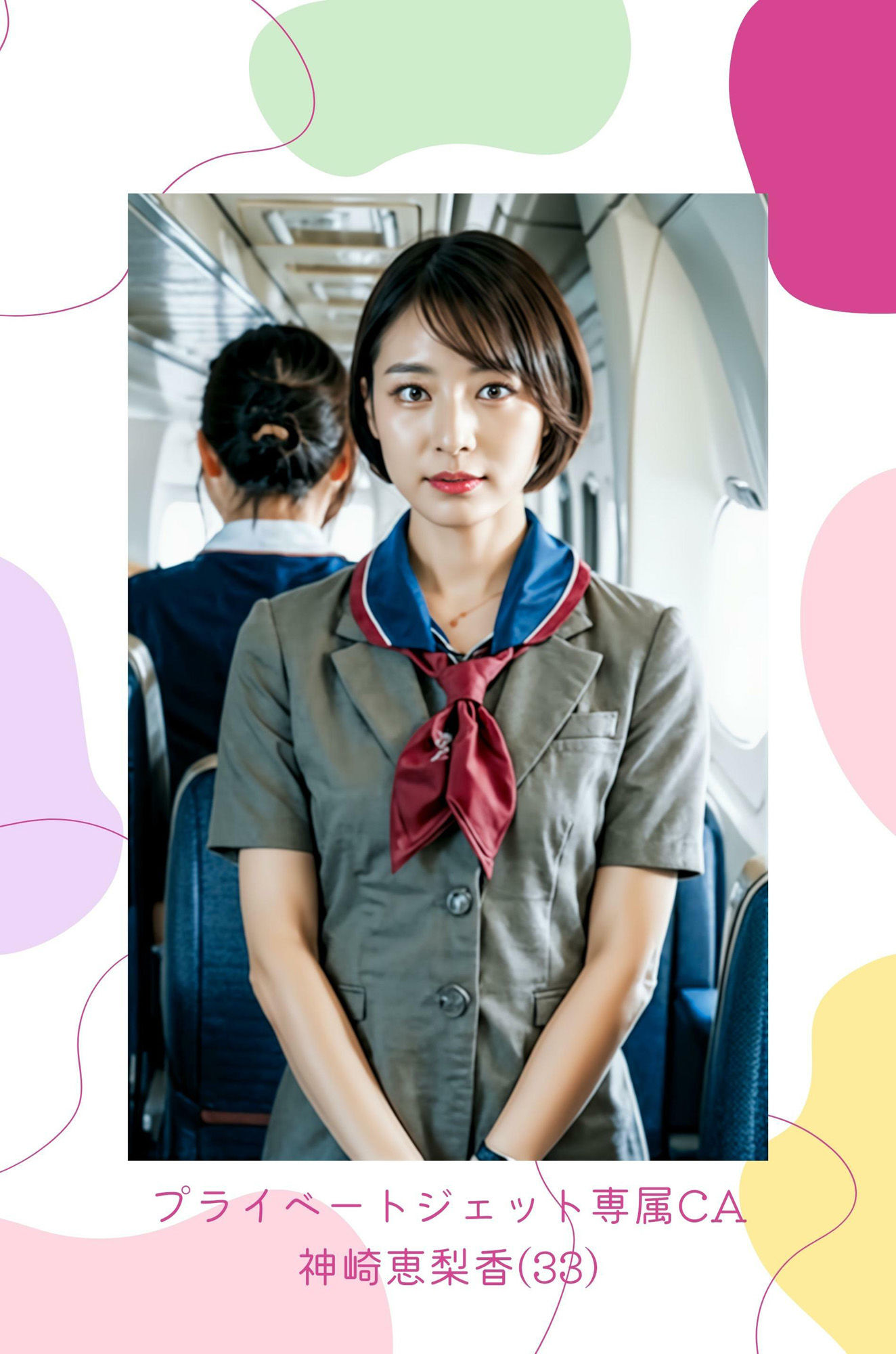 サンプル画像3:8人のキャビンアテンダント、着衣の羞恥 CA 私だってムラムラするんだから 妄想AI美女イラスト集vol.4 制服 おっぱい 満載(妄想AIグラビア出版) [d_283504]