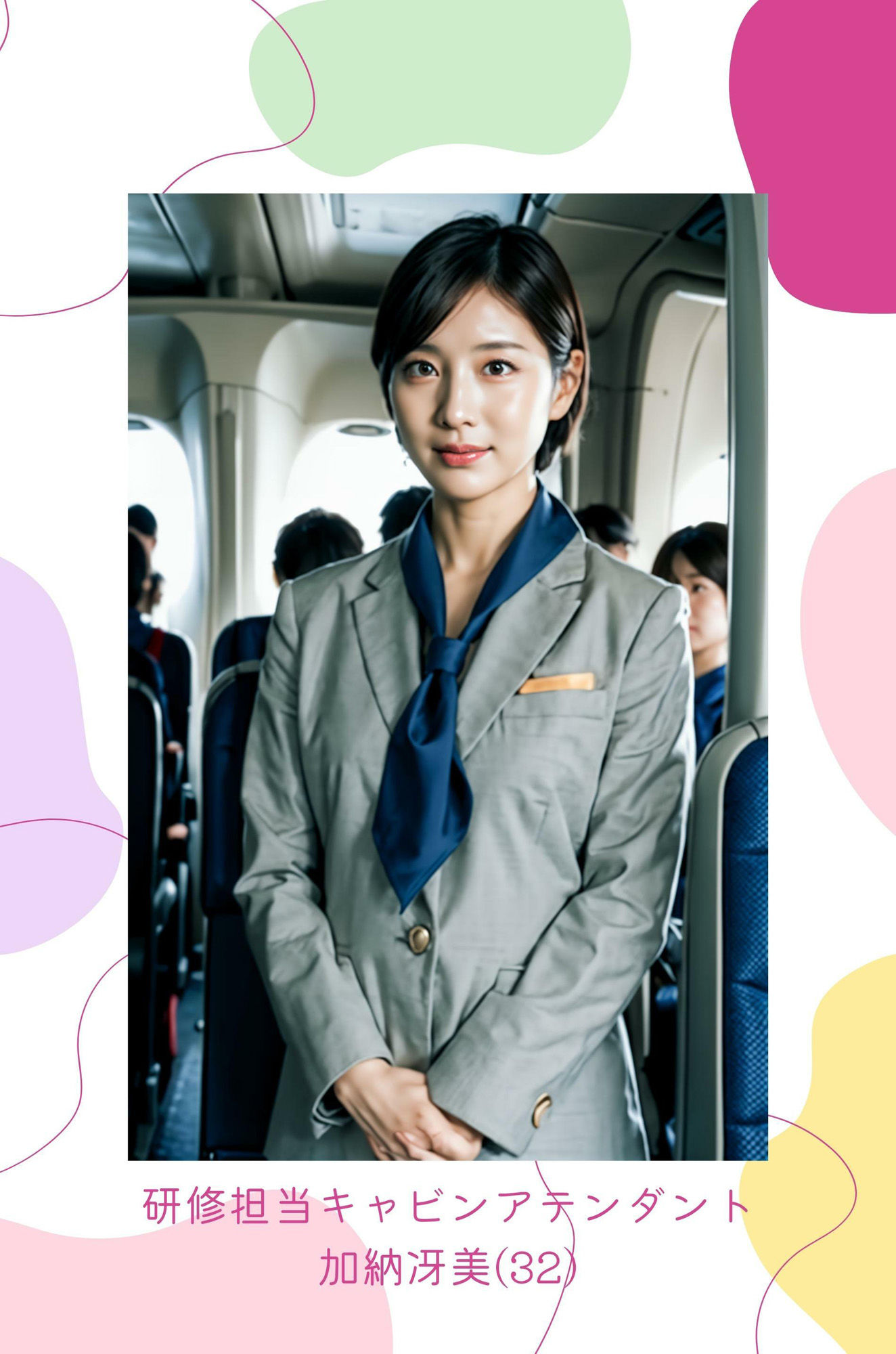 サンプル画像6:8人のキャビンアテンダント、着衣の羞恥 CA 私だってムラムラするんだから 妄想AI美女イラスト集vol.4 制服 おっぱい 満載(妄想AIグラビア出版) [d_283504]