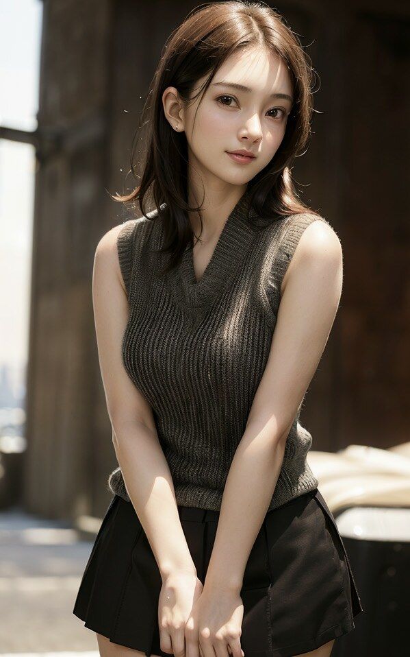 サンプル画像1:ニット姿の巨乳美女のエッチな写真集【AI妄想グラビア写真集】(やなせ) [d_283882]