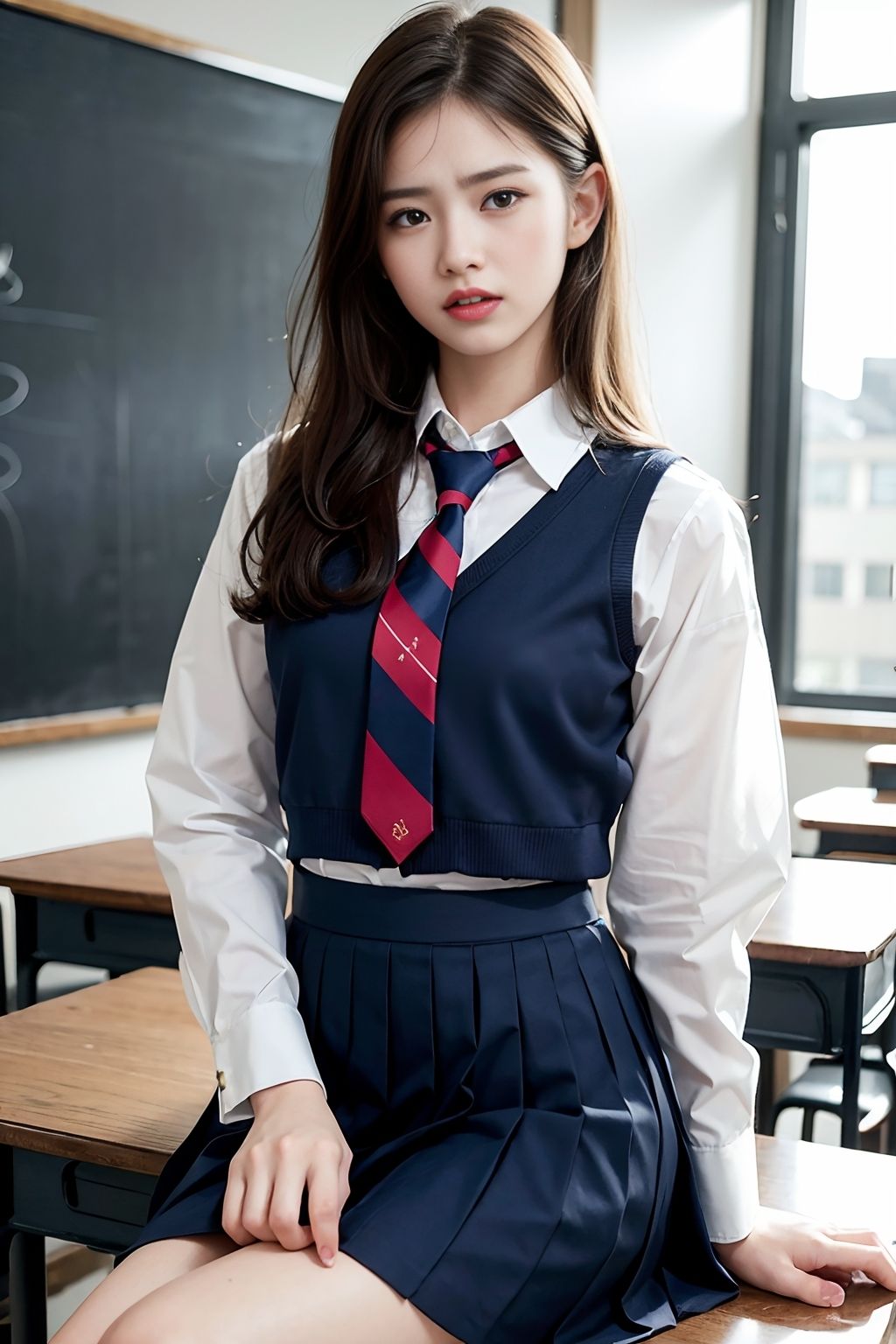 サンプル画像3:もしもカースト上位生意気女子の弱みを握って言いなりに出来たら(女子○生AI画像) [d_283915]