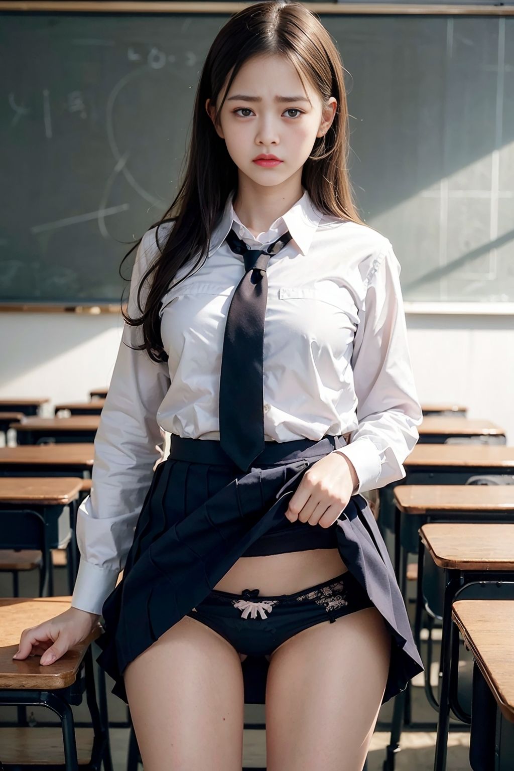 サンプル画像6:もしもカースト上位生意気女子の弱みを握って言いなりに出来たら(女子○生AI画像) [d_283915]