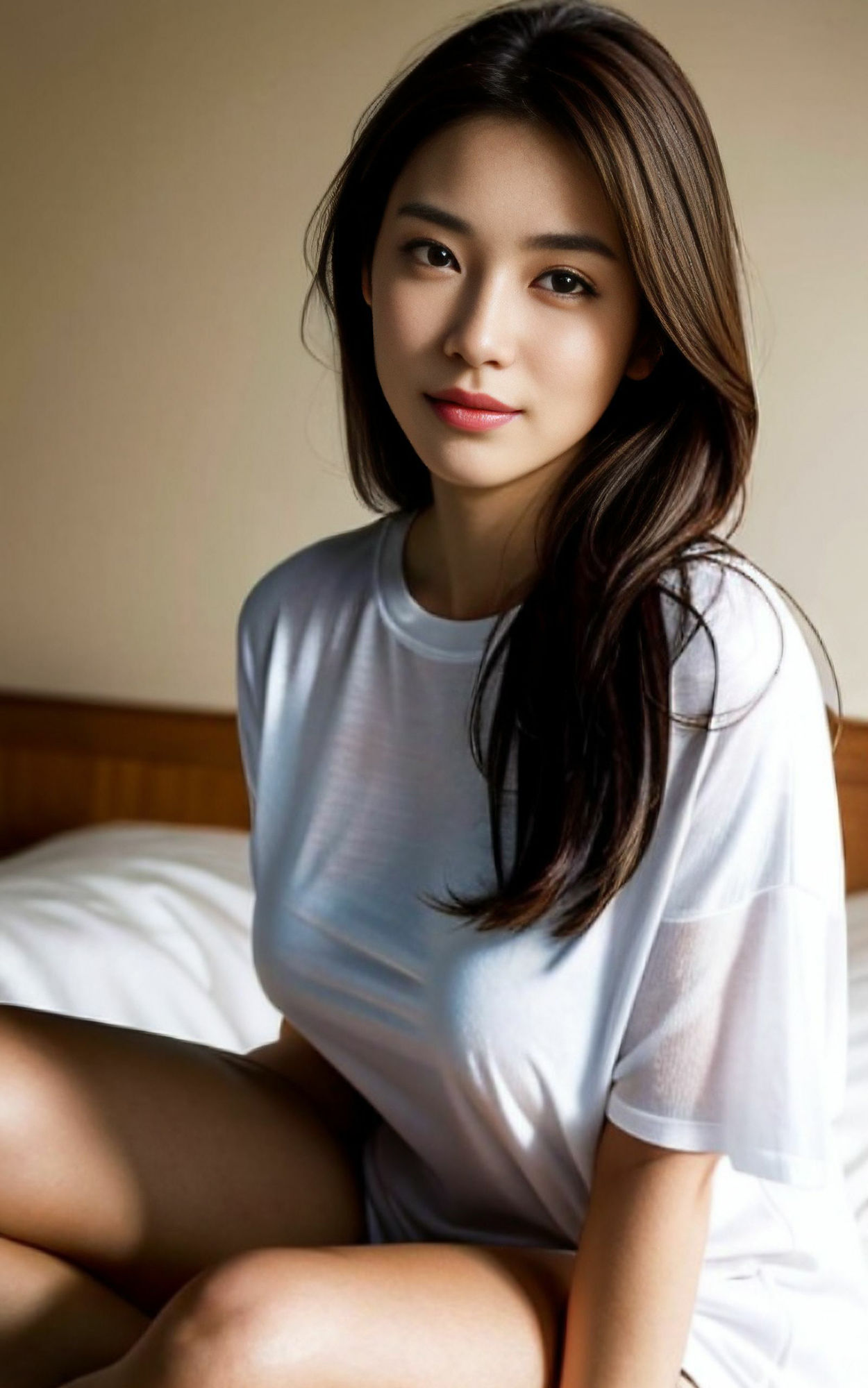 サンプル画像2:Tシャツで誘惑する彼女(AIグラビア図書館) [d_284241]