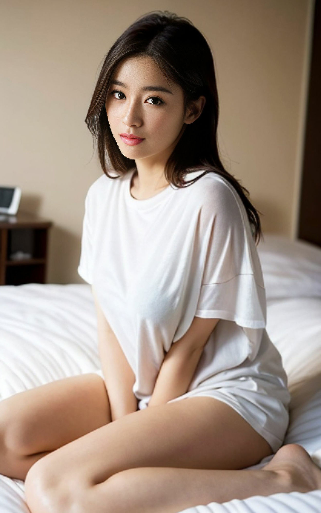 サンプル画像4:Tシャツで誘惑する彼女(AIグラビア図書館) [d_284241]