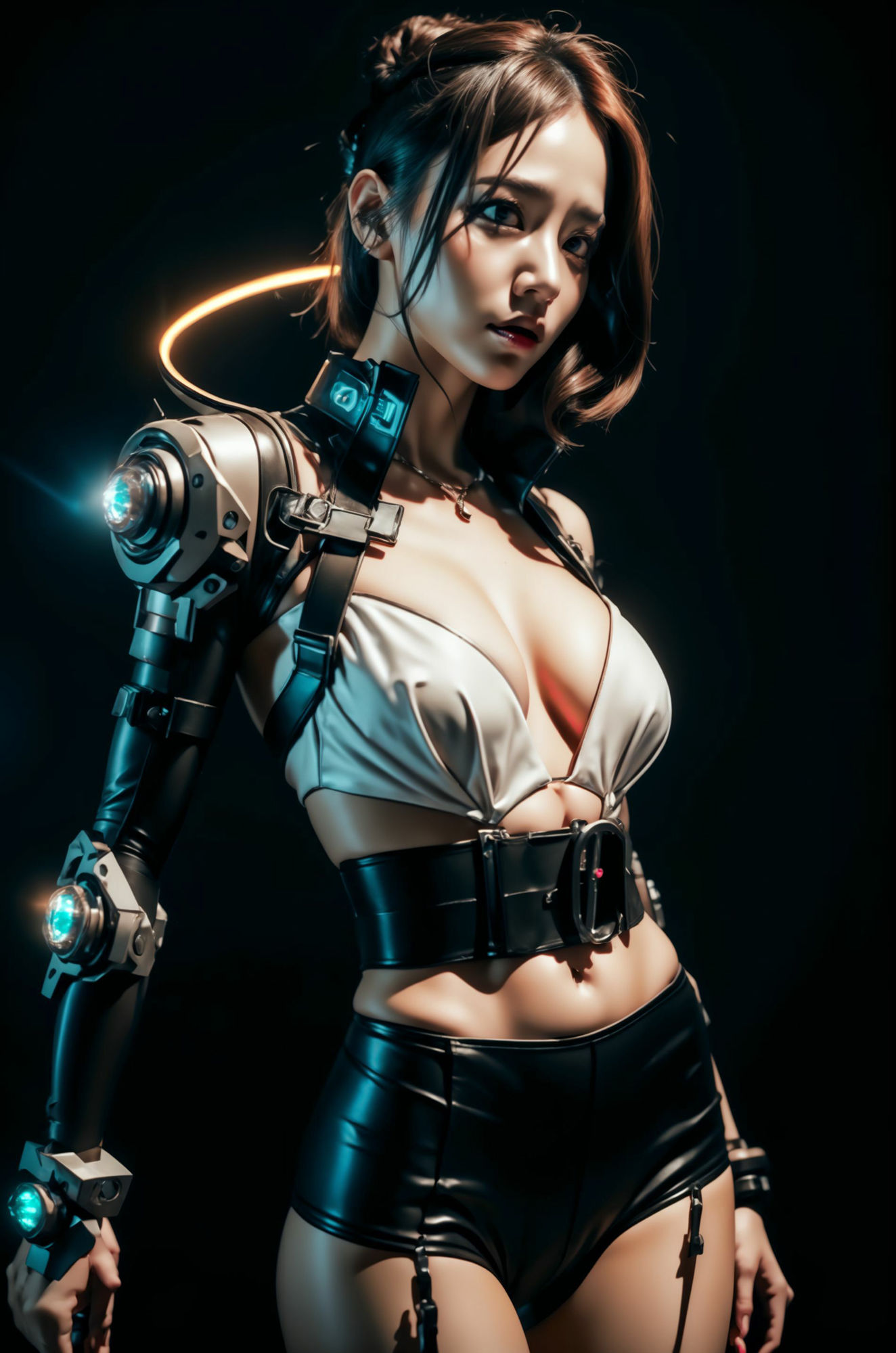 サンプル画像6:私、エッチな魔改造されちゃった…サイバーパンクなカノジョ 艶やか8色 〜妄想AI美女イラスト集vol.8 制服 コスプレ 満載〜(妄想グラビア出版) [d_284332]