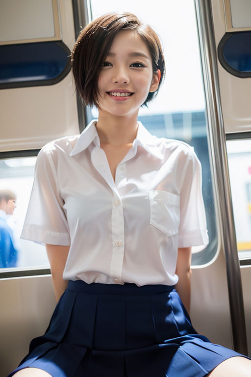 サンプル画像2:電車の向かい席5〜ショートカット〜その2(★マイナーフェチ★の殿堂) [d_284425]