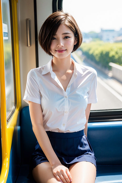 サンプル画像4:電車の向かい席5〜ショートカット〜その2(★マイナーフェチ★の殿堂) [d_284425]