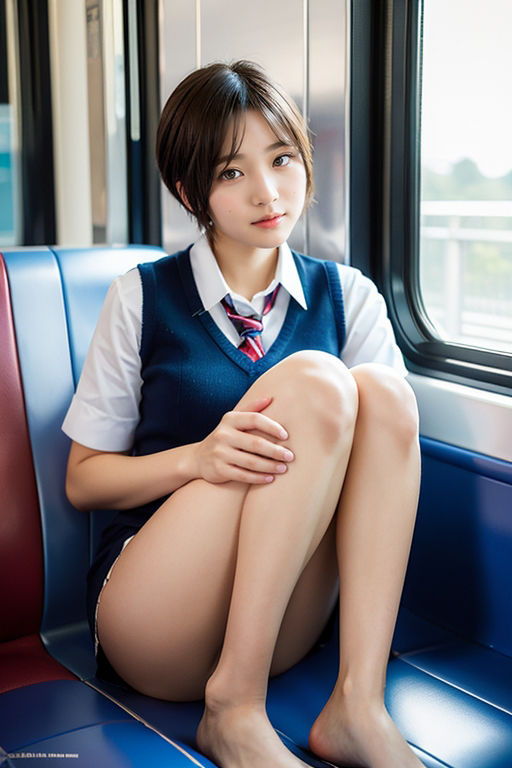 サンプル画像5:電車の向かい席5〜ショートカット〜その2(★マイナーフェチ★の殿堂) [d_284425]