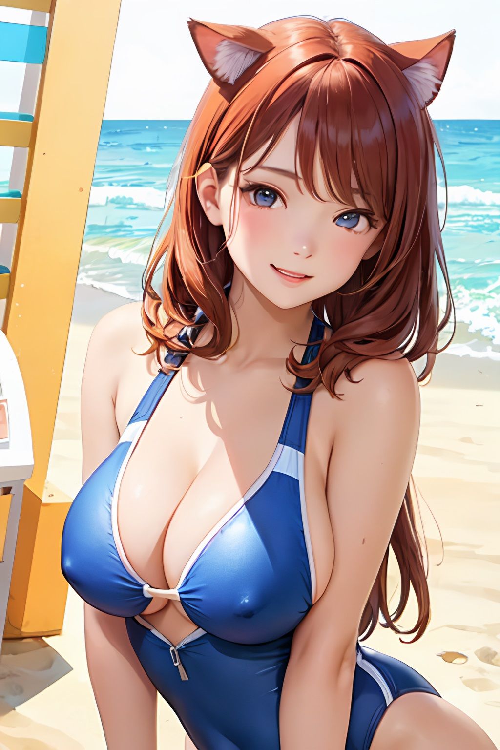 サンプル画像1:【AIイラスト】 競泳水着の美少女イラスト集(AI Studio あい) [d_284575]