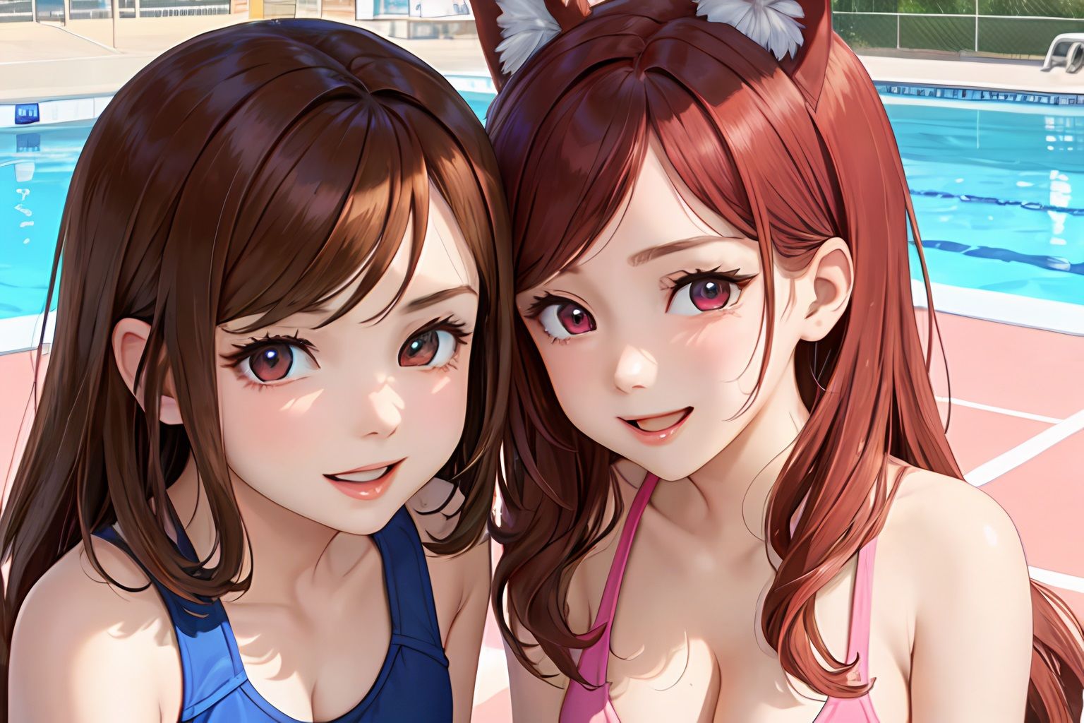 サンプル画像2:【AIイラスト】 競泳水着の美少女イラスト集(AI Studio あい) [d_284575]