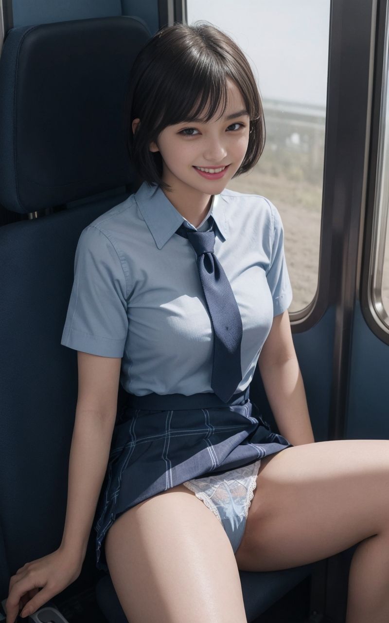 サンプル画像2:電車の向かい座席の女の子がエロい件(秋野美女研究所) [d_284589]