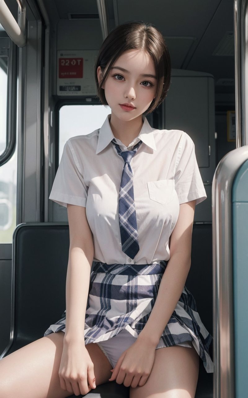 サンプル画像3:電車の向かい座席の女の子がエロい件(秋野美女研究所) [d_284589]