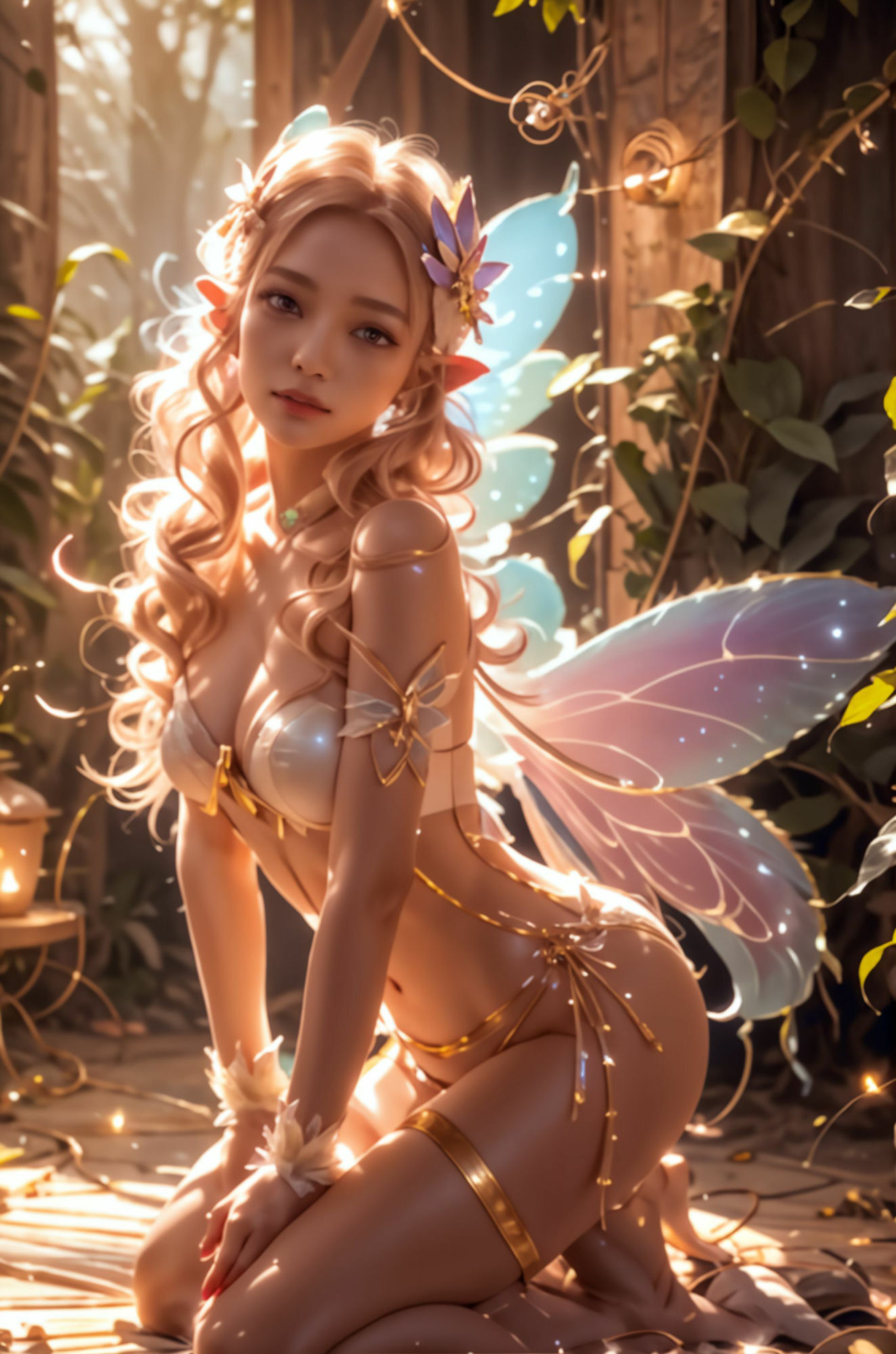 サンプル画像3:このエルフ、実は妖精のふりをした淫魔サキュバスで、勇者の俺を毎晩誘惑してくるんだが…妄想AI美女イラスト集vol.7 ファンタジーコスプレ満載(妄想グラビア出版) [d_284607]