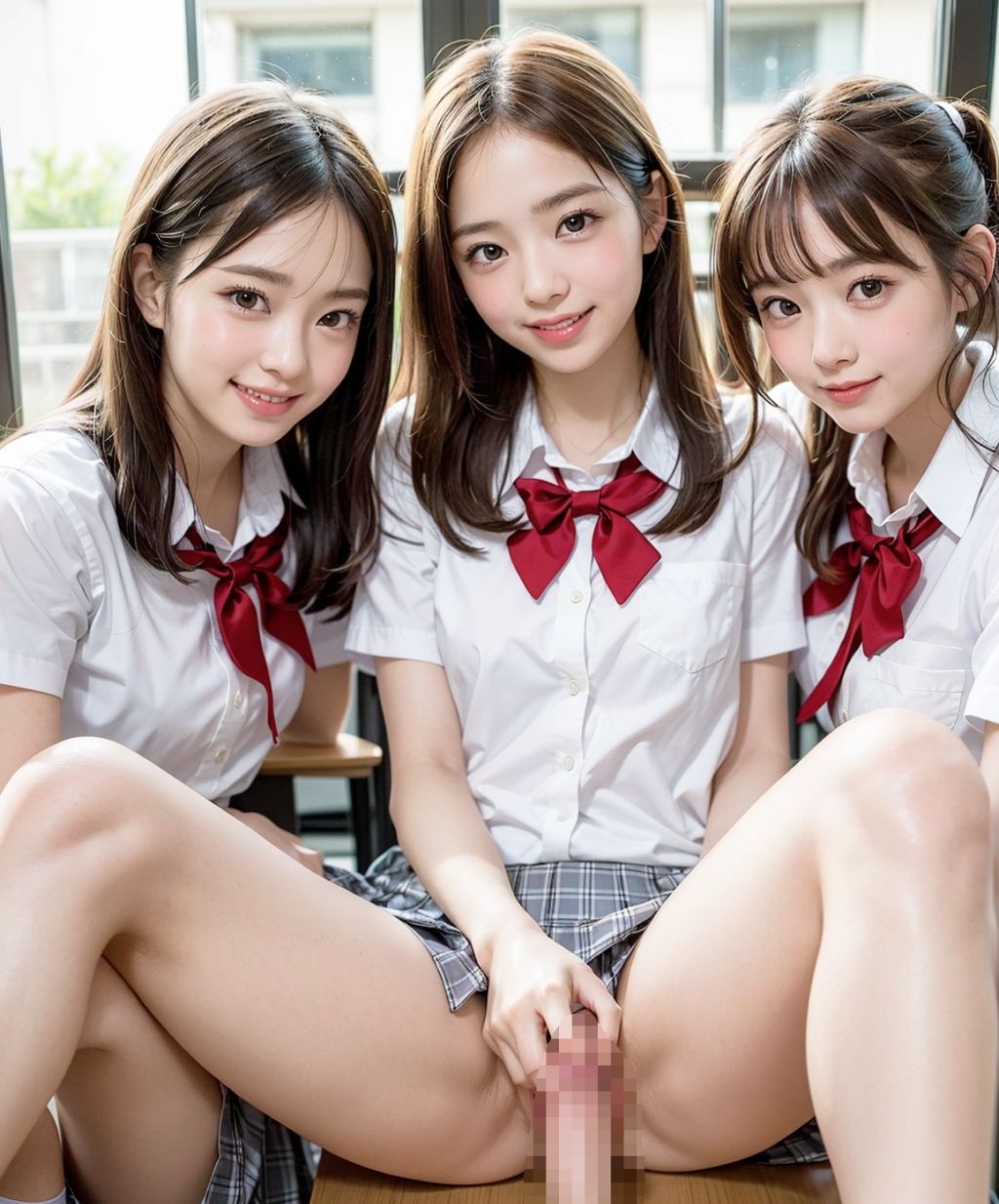 サンプル画像5:制服女子ハーレム(トープスター) [d_284617]