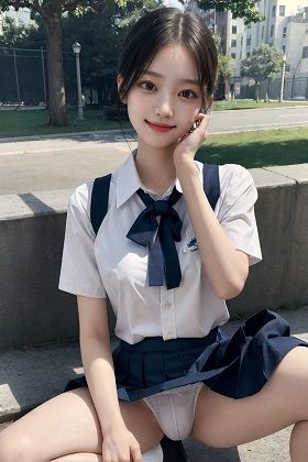 サンプル画像4:制服女子校生がたくし上げたりヌードになる写真集(秋野美女研究所) [d_284912]