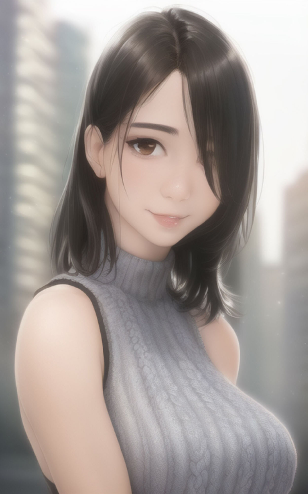 サンプル画像2:AI Fetich Album ＃1 ノースリーブニット×巨乳(やなせ) [d_285014]