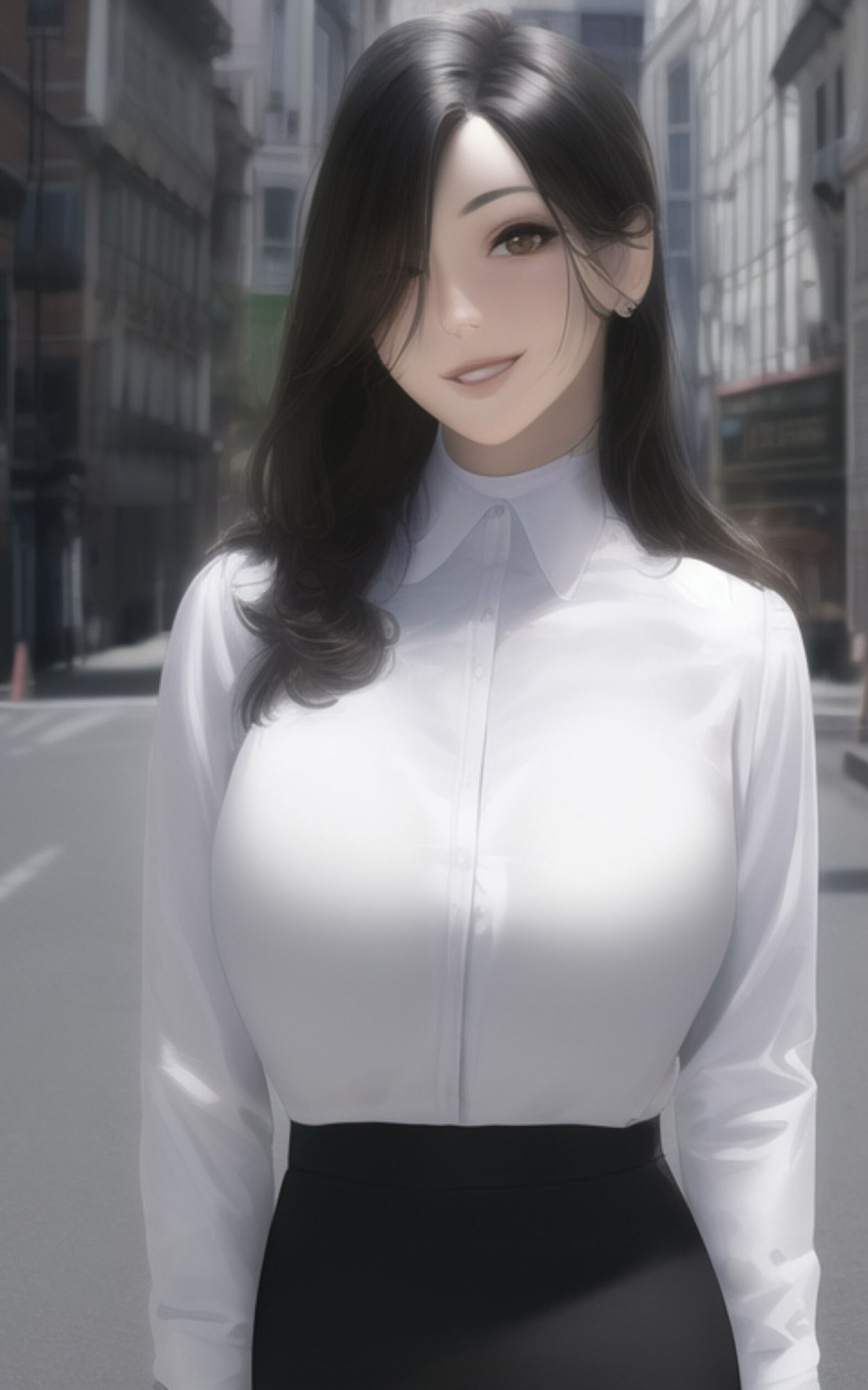 サンプル画像4:AI Fetich Album ＃2 白シャツ美女(やなせ) [d_285015]