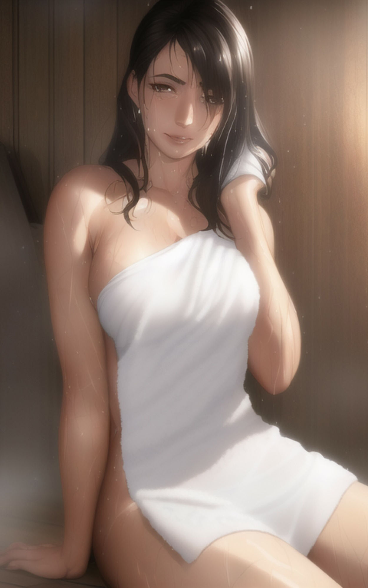 サンプル画像5:AI Fetich Album ＃3 サウナ美女【AIグラビア写真集】(やなせ) [d_285017]