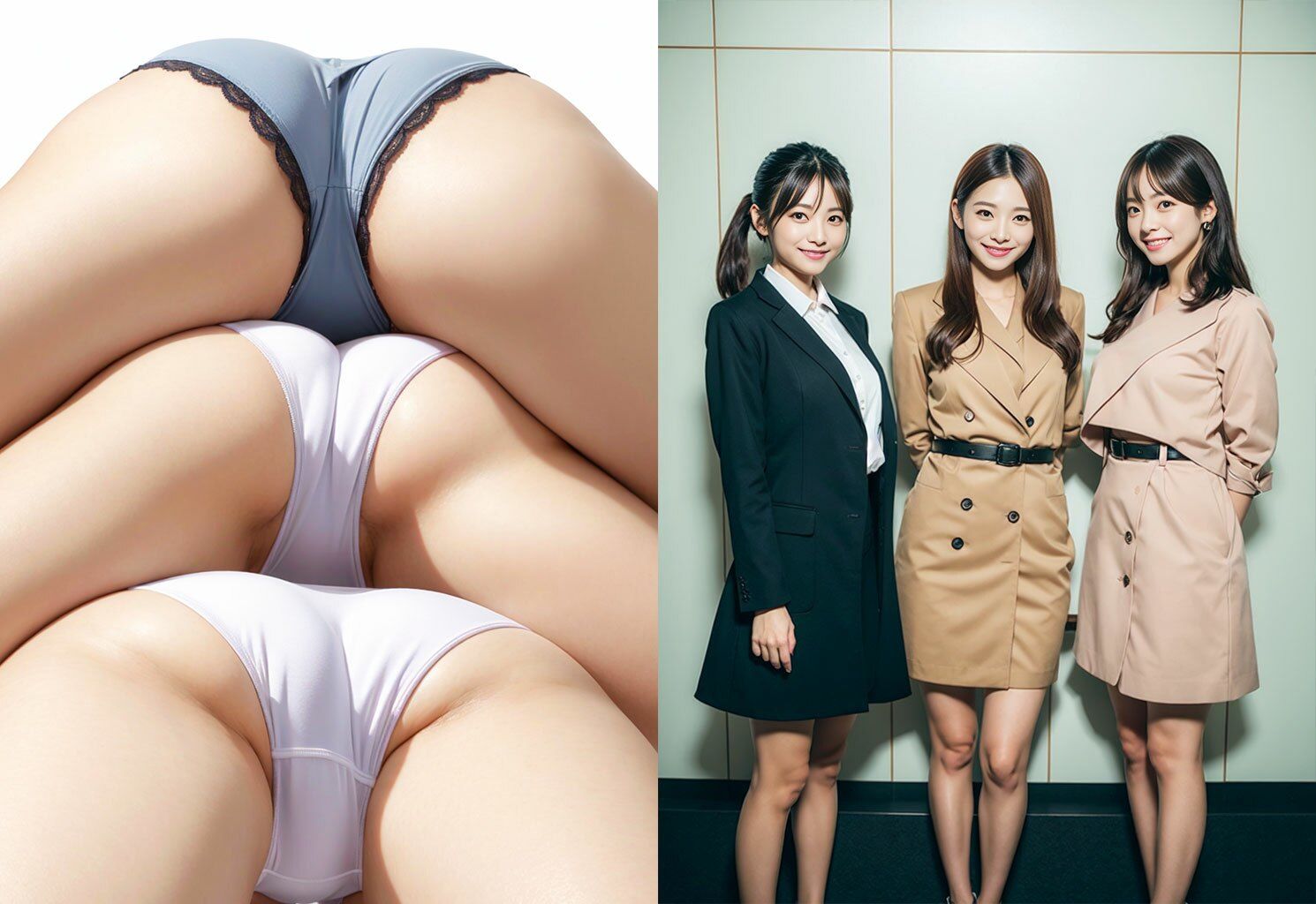 サンプル画像1:〜りあるおまんこさんど〜いつも一緒にいる噂の仲良しOL女子社員達の下着姿…(リアル日替わりさん) [d_285111]