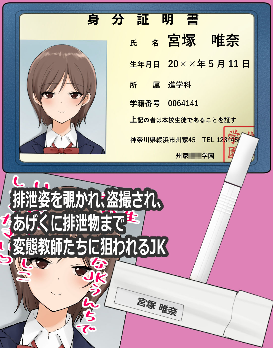 サンプル画像2:美少女JKの排泄姿を覗きみる変態教師たち(ブラインドニク) [d_285152]