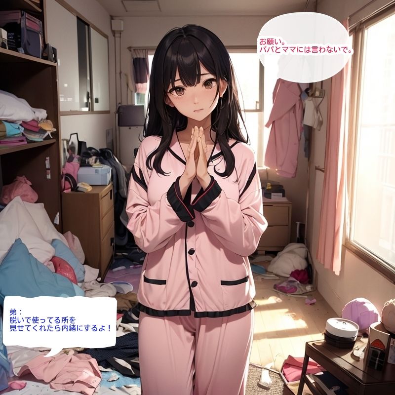 サンプル画像3:実家住みのだらしない姉と弟(BMさん) [d_285158]