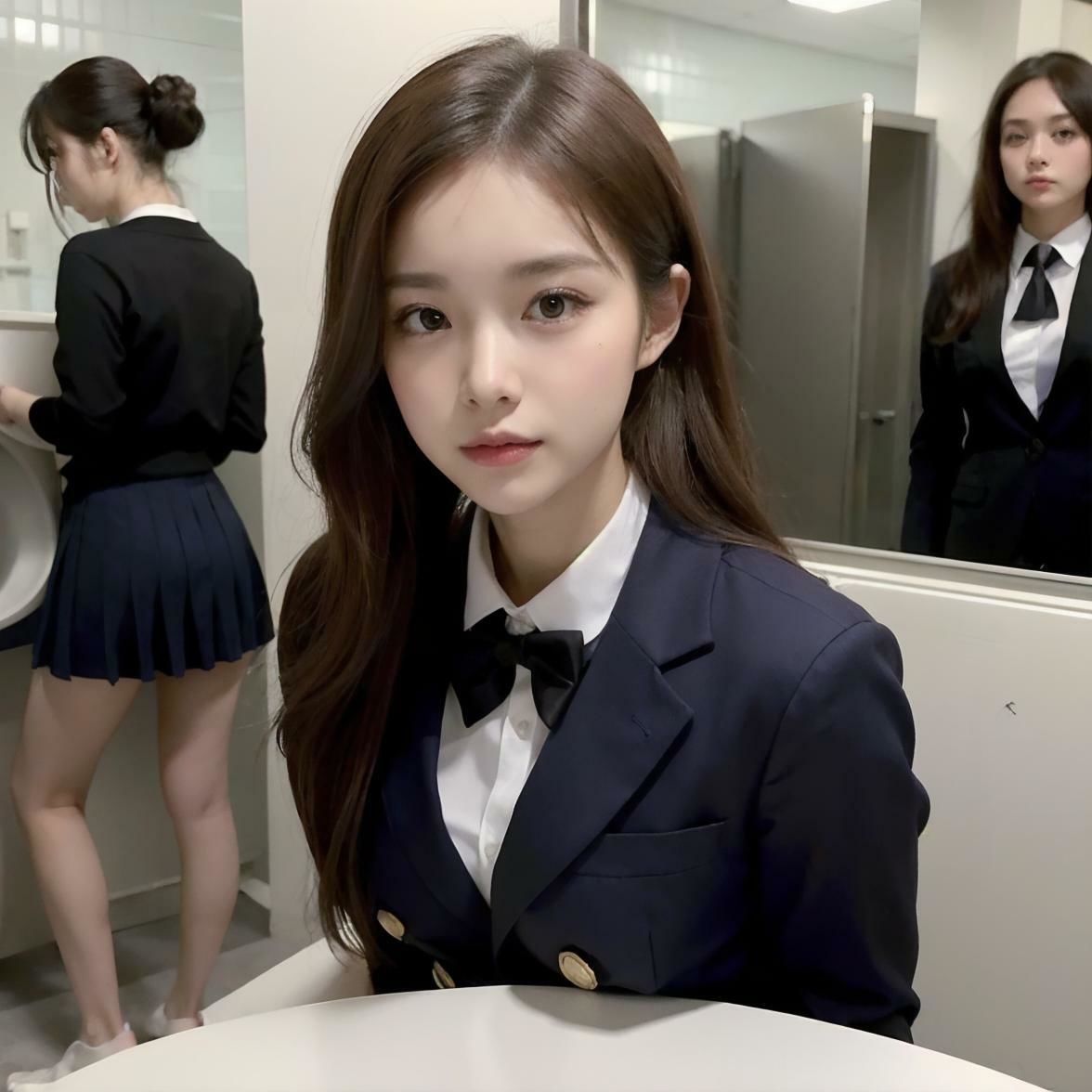 サンプル画像4:制服美女と過ごす秘密の課外授業(AI美人クラブ) [d_285172]