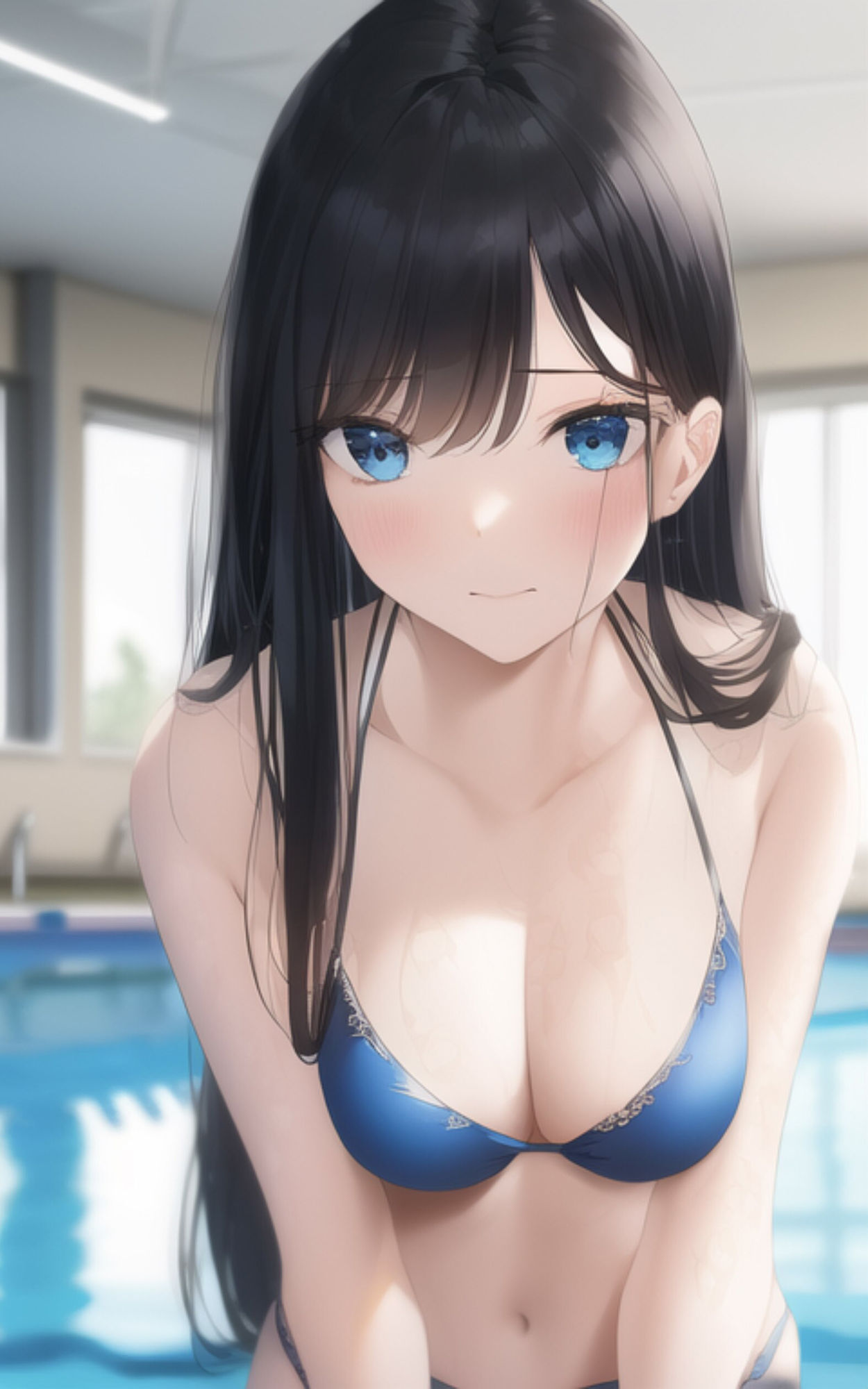 サンプル画像2:久しぶりに会った巨乳美女にセクシーなビキニを着せて、プールでデートする。(やなせ) [d_285368]