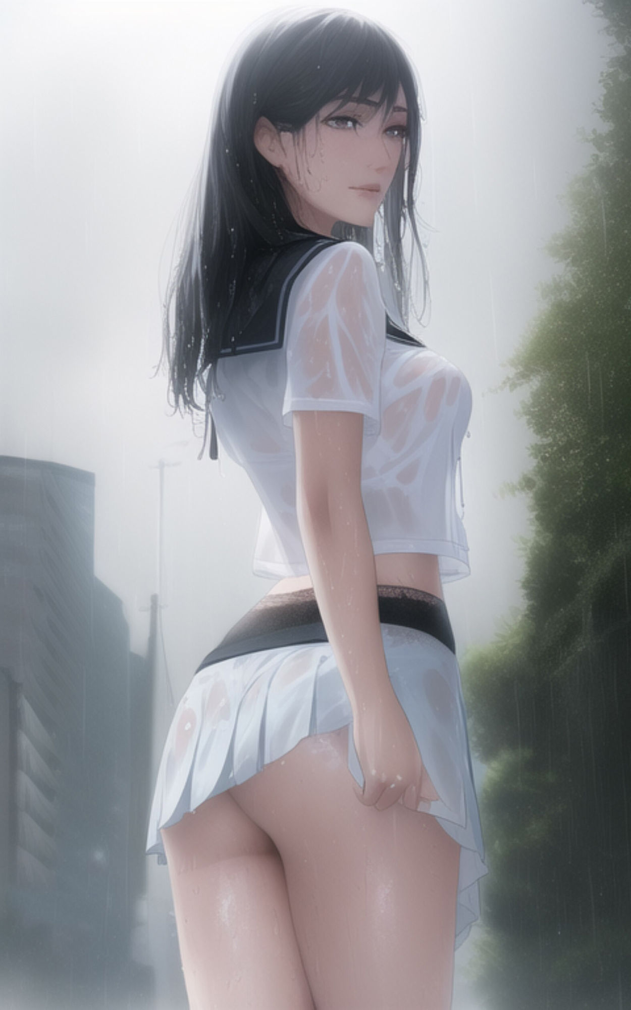 サンプル画像5:雨に濡れてしまった女子◯生の姿を楽しむ写真集(やなせ) [d_285372]