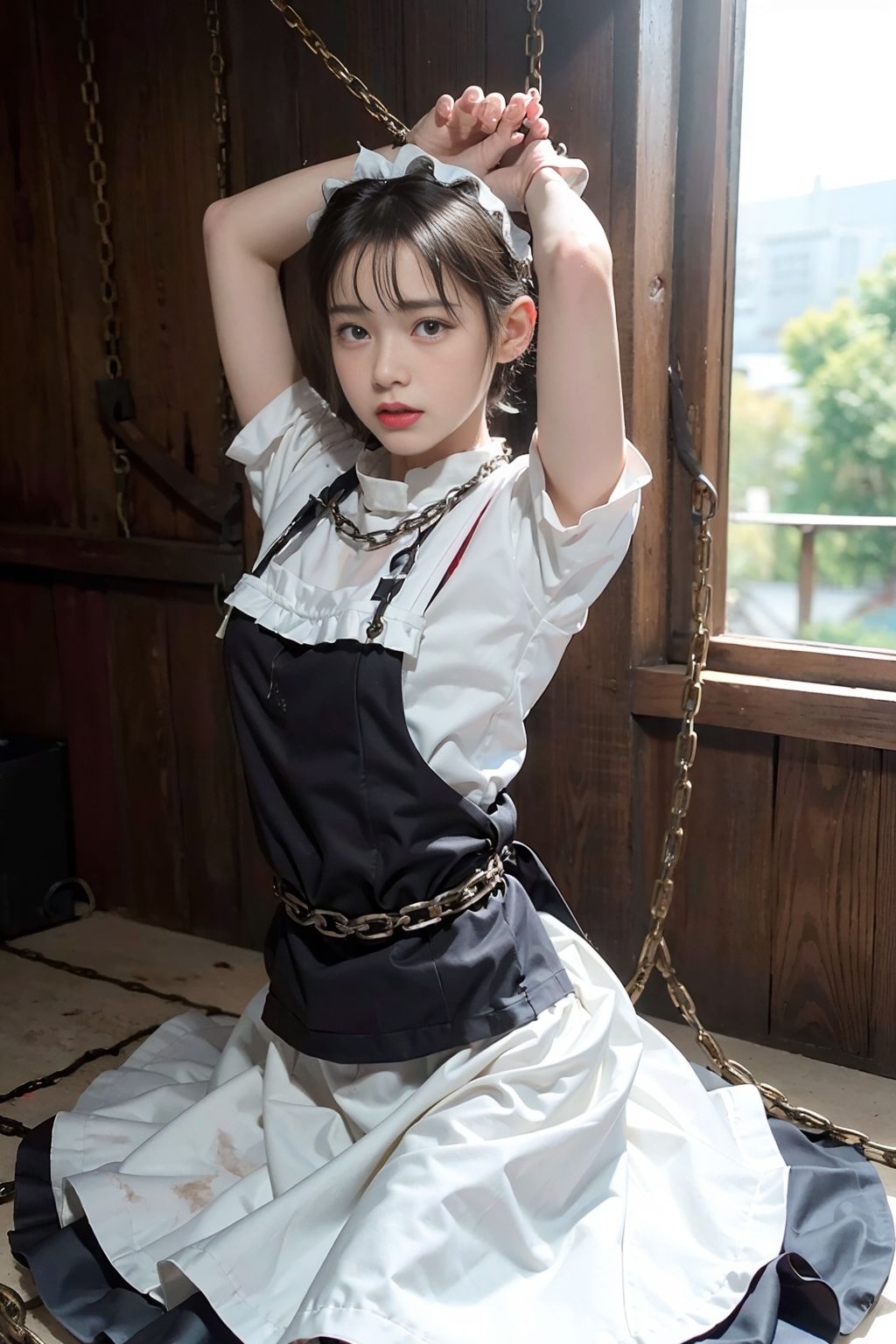 サンプル画像4:従順メイド〜ご主人様へのご奉仕〜(女子○生AI画像) [d_285453]