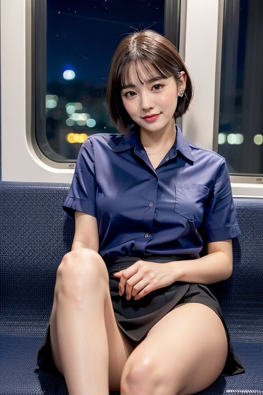 サンプル画像1:電車の向かい席11〜終電ОL〜ショートカット(★マイナーフェチ★の殿堂) [d_285472]