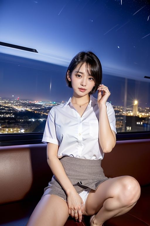 サンプル画像4:電車の向かい席11〜終電ОL〜ショートカット(★マイナーフェチ★の殿堂) [d_285472]