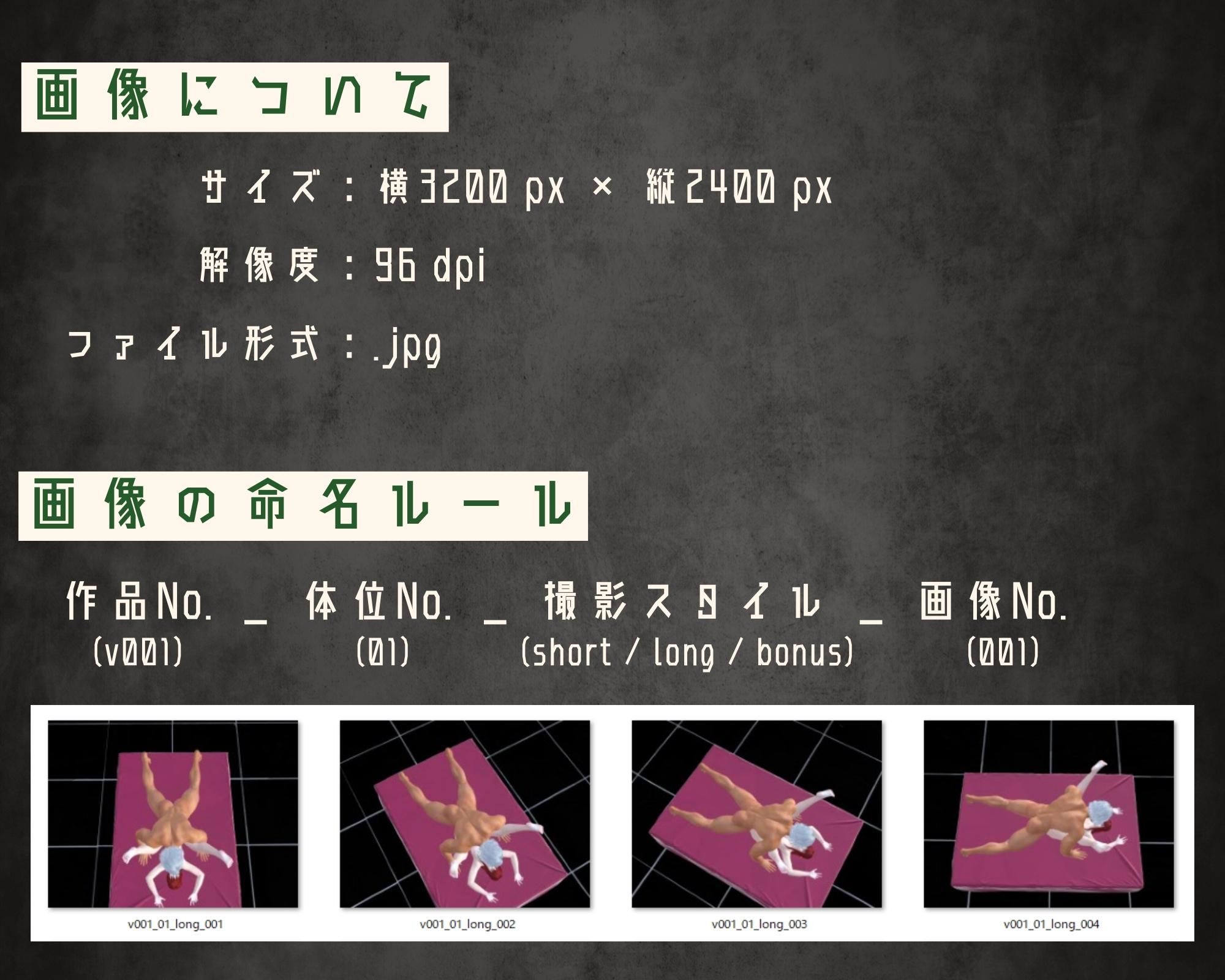 作画資料に使える！エロ漫画用3Dポーズ集 Vol.001 【 お試し編 】 作成イメージ : 〜異世界転移した社畜OLと隠れ鬼畜なイケメン筋肉王子〜